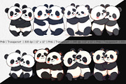 Hugging Panda Clipart, a Graphic by Artnoy (Thumbnail 2 of 5)