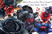 Gothic Flowers Dark Floral Clipart, an Illustration by DreamCafeArt (Thumbnail 1 of 5)