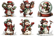 Whimsical Christmas Snowman PNG, an Illustration by Craft Nest (Thumbnail 4 of 10)