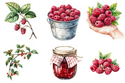 Watercolor Raspberry Clip Art, an Illustration by Watercolor design (Thumbnail 4 of 4)