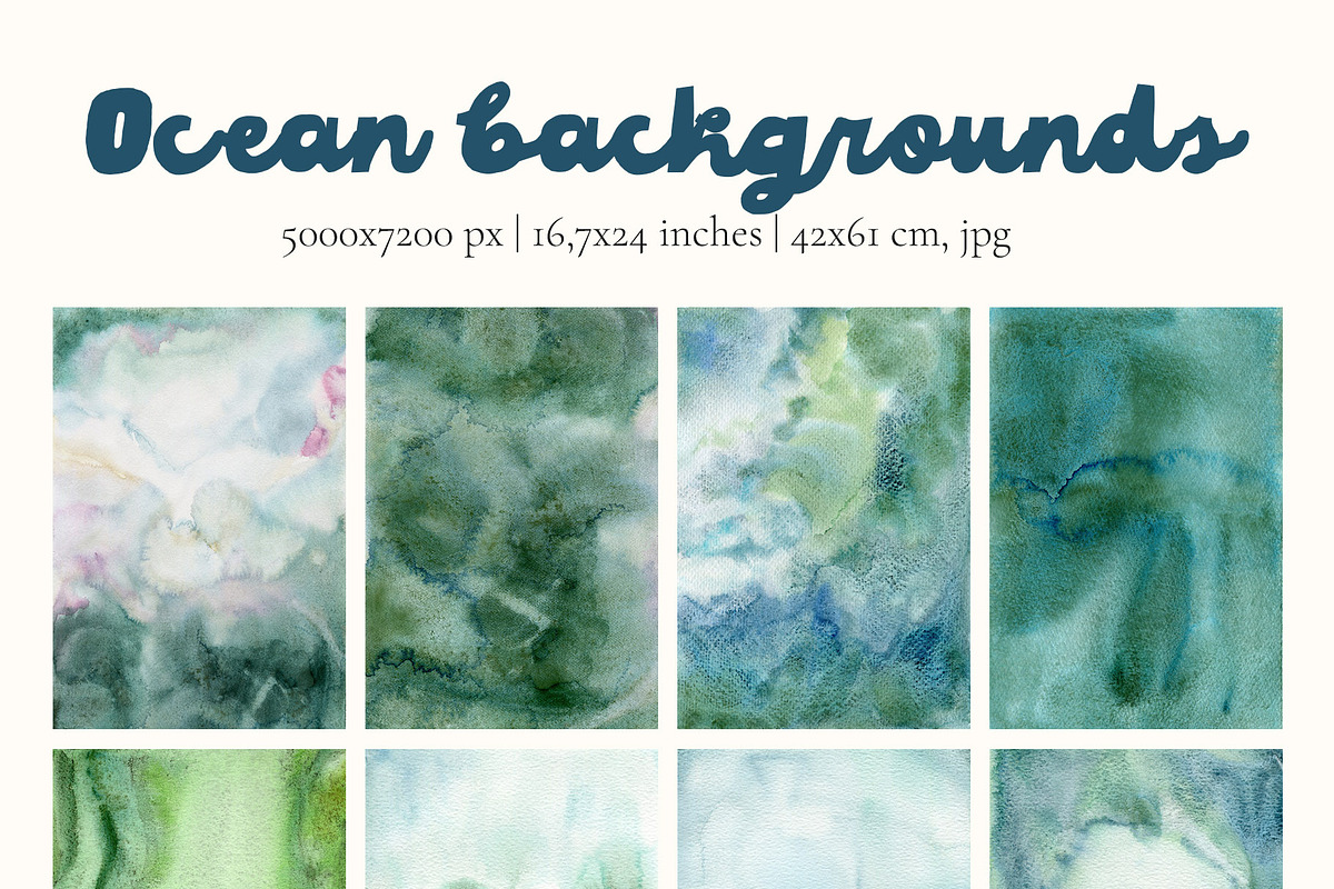 Ocean watercolor background animals, a Background Graphic by Yuliya Derbisheva (Photo 12 of 15)