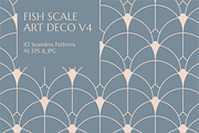 FishScale ArtDeco Patterns V4, a Pattern Graphic by Firowerk (Thumbnail 1 of 4)