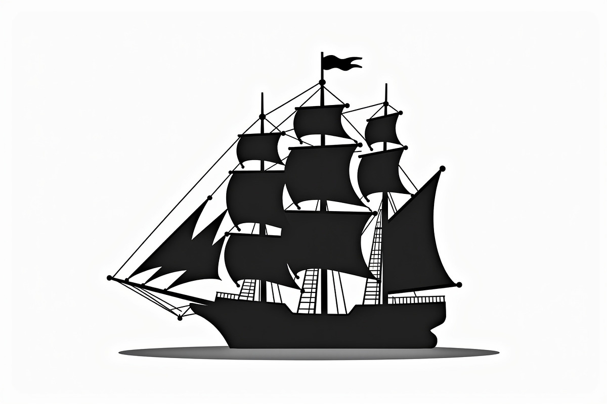 10 Classic Sailing Ship Vector Bundl, an Object Graphic by balal (Photo 8 of 11)