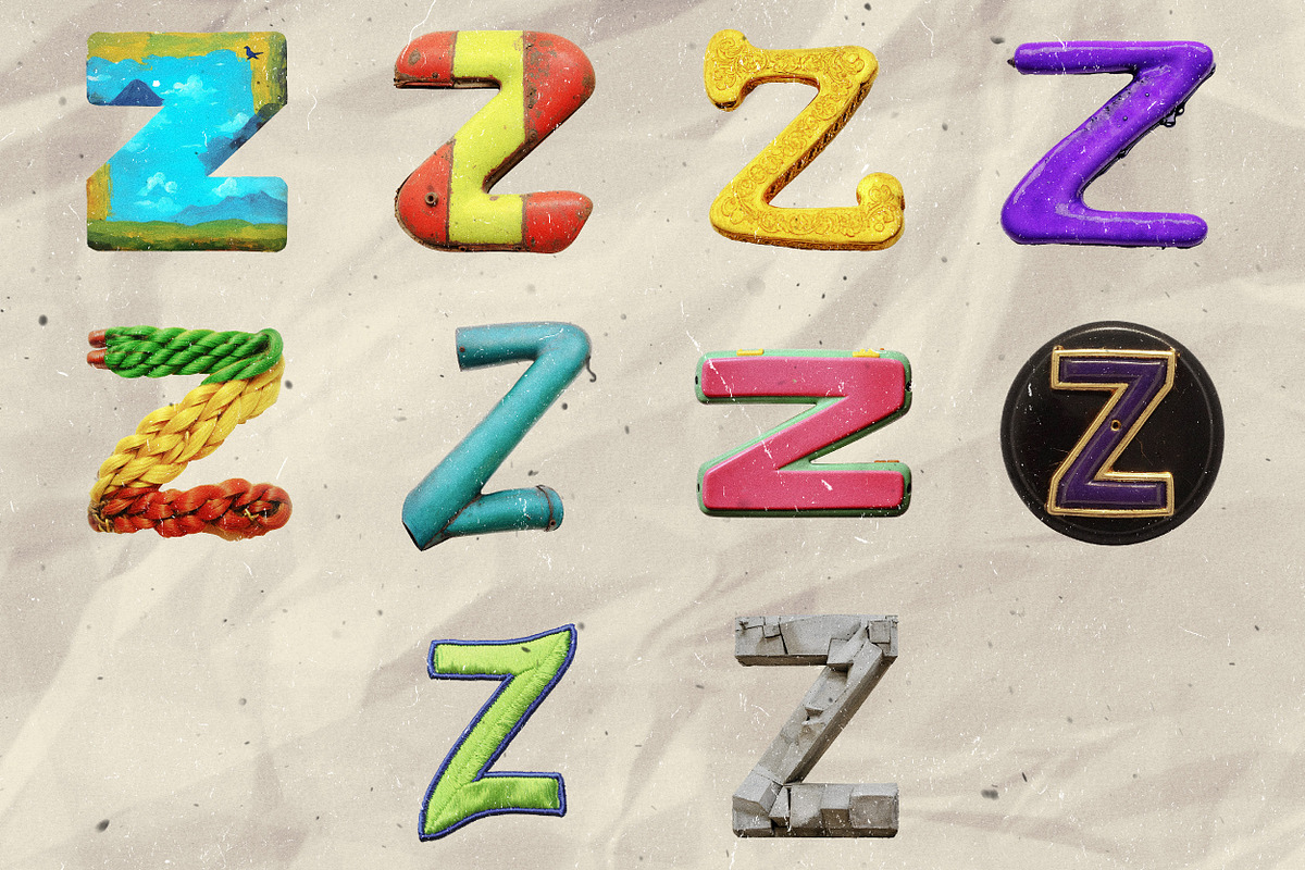 260 Stylized Alphabets (for collage), an Object Graphic by Megan Aili Designs (Photo 27 of 28)