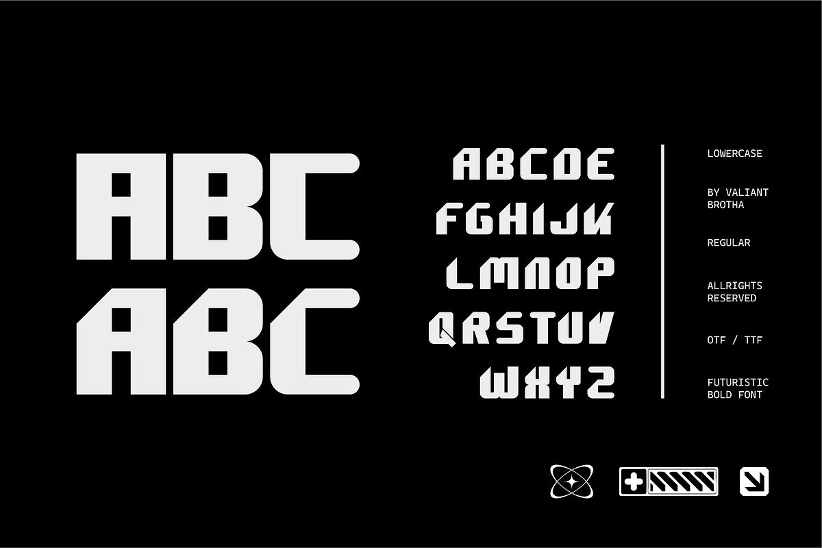 VB Fourkid - Futuristic Font, a Sans Serif Font by VALIANTBROTHA (Photo 4 of 9)