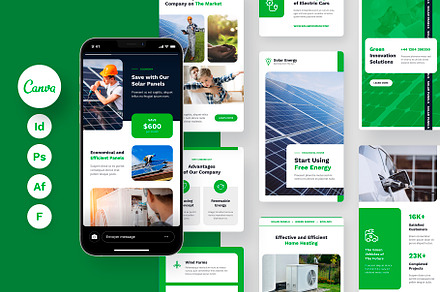 Solar Energy Instagram Templates, a Social Media Template by artbart