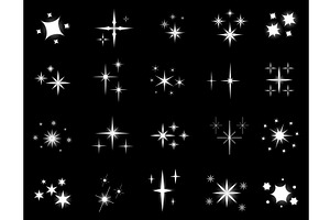 Shining sparks black silhouettes, an Object Illustration by Vectorbuum