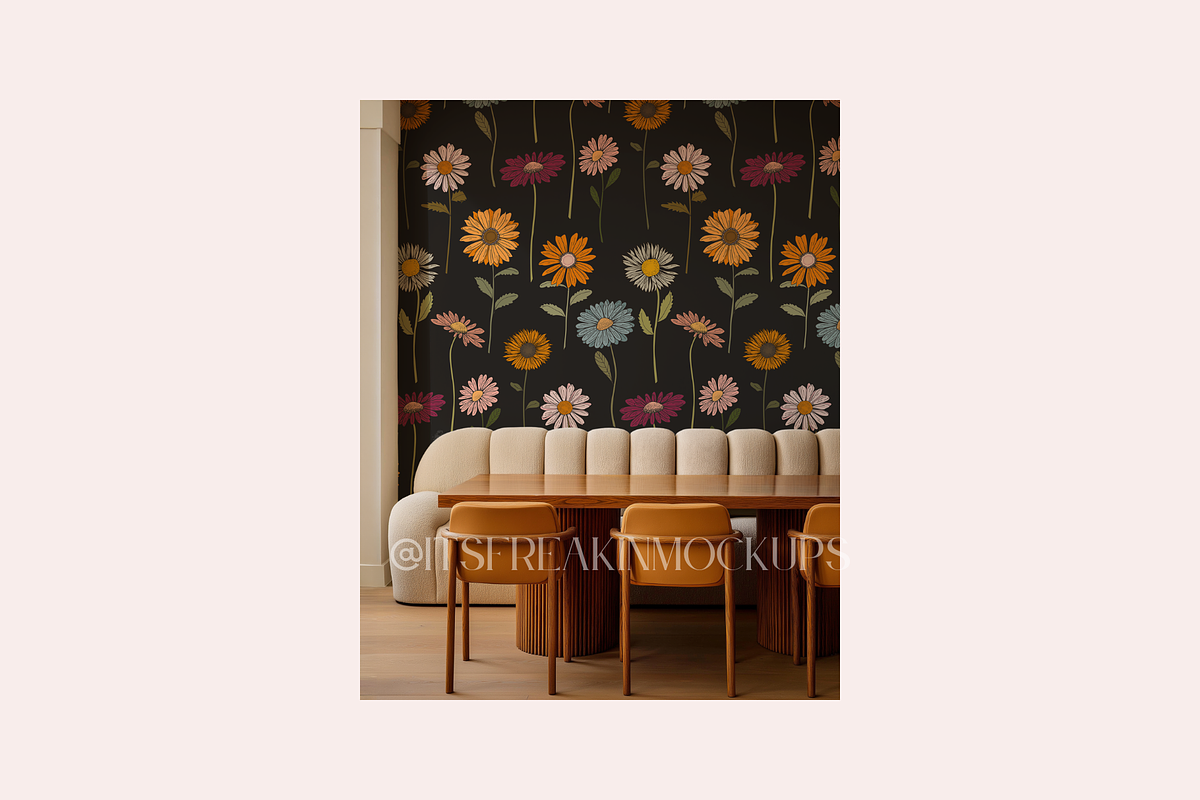 PSD Dining Room Wallpaper Mockup, a Household Mockup by ItsFreakinMockups (Photo 3 of 4)