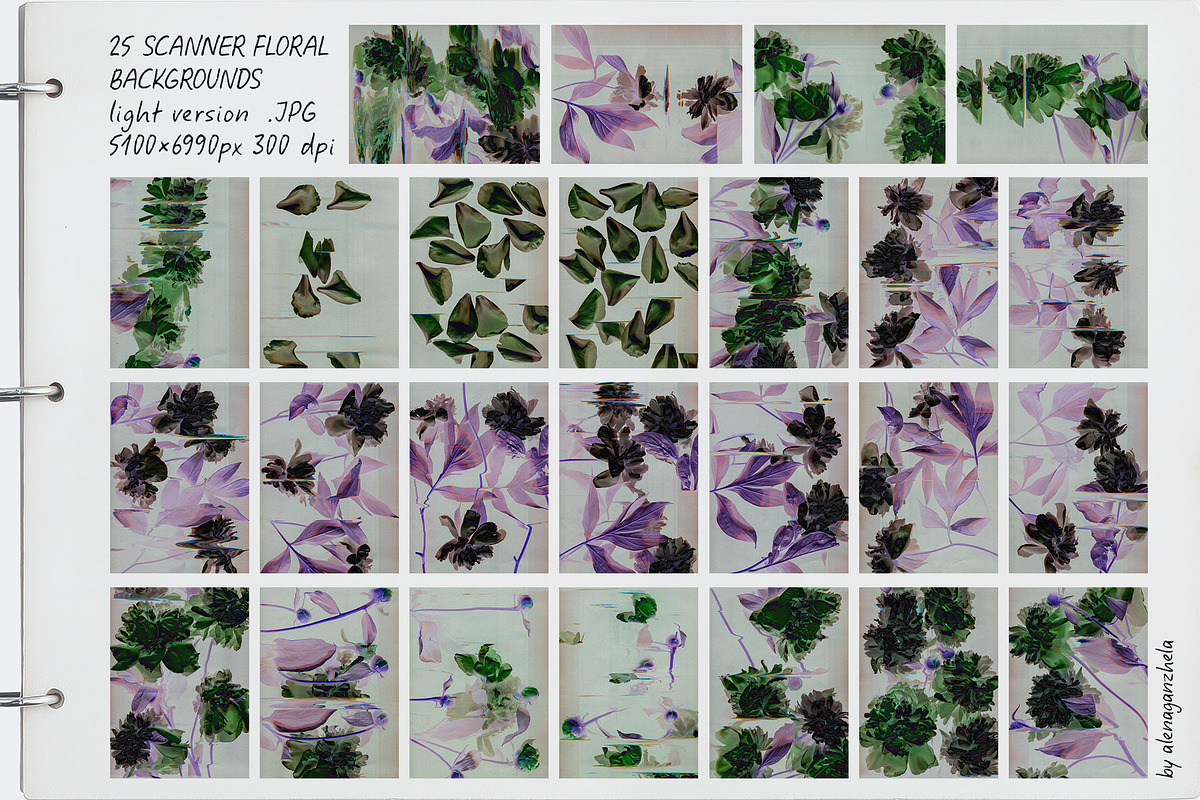 BLOOMSHIFT glitch floral backgrounds, a Background Graphic by alenaganzhela (Photo 7 of 8)