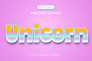 Unicorn Editable Text Effect Graphic