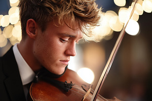 Young male violinist in formal, an Arts & Entertainment Photo by MistyDay