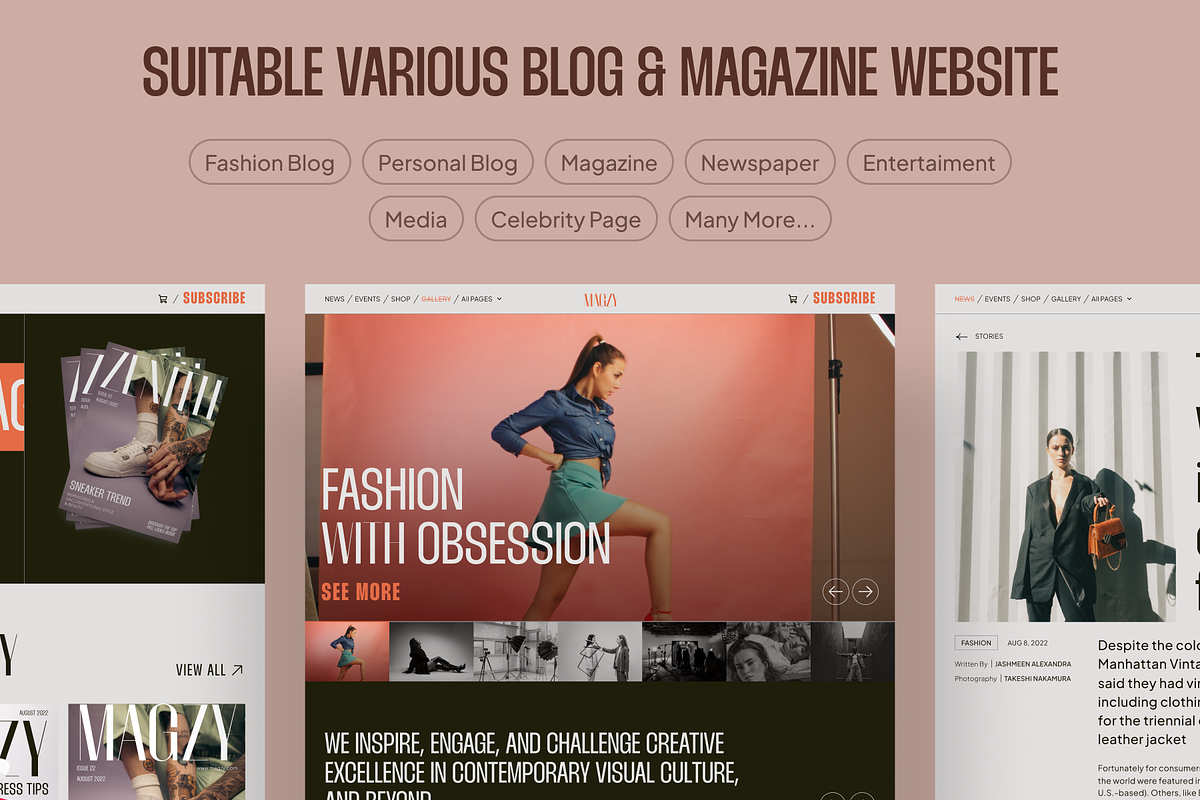 Magzy - Blog & Magazine Website UI K, an UI Kit Template by dhuhacreative (Photo 2 of 10)