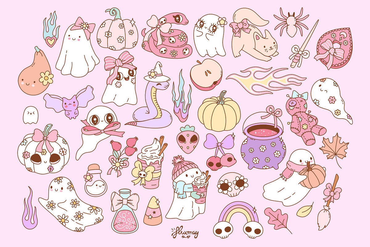 Too Cute to Spook – Pastel Halloween, a Seasonal Illustration by Huxmay (Photo 5 of 7)