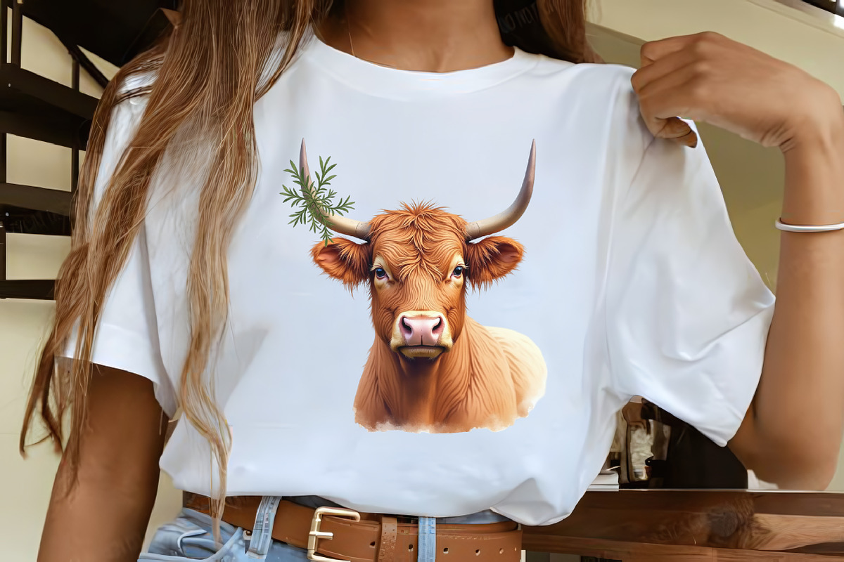 Christmas Highland Cow Sublimation, an Illustration by CrexoraLab (Photo 5 of 5)