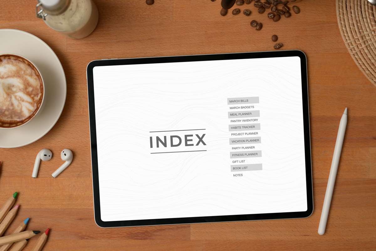 Undated Monthly Digital Planner, a Templates & Theme by Ahsanjaya (Photo 3 of 9)