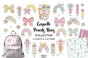 Coquette Pencils Bows Collection, an Education Illustration by JulzaArt (Thumbnail 1 of 11)