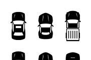 Set glyph icons of car top view, a Solid Icon by motorama (Thumbnail 1 of 2)