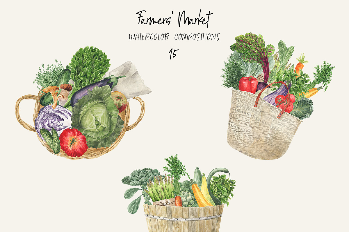 Farmers' Market Watercolor, a Food Illustration by LiChu Art (Photo 5 of 12)