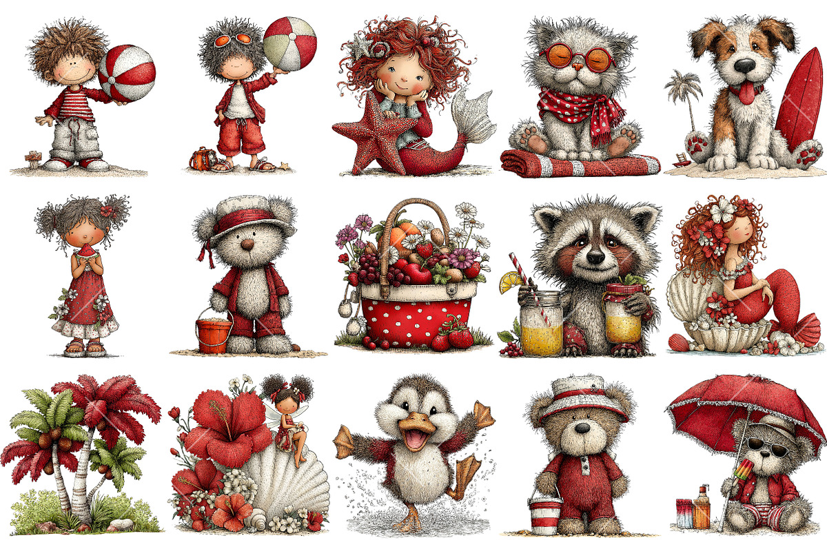 Whimsical Summer Clipart, an Illustration by OK Design (Photo 3 of 6)