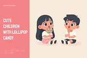 Cute Children with Lollipop Candy, a Person Illustration by Partikusi Design (Thumbnail 1 of 3)