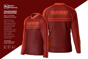 T-Shirt V-Neck Raglan L Mockup