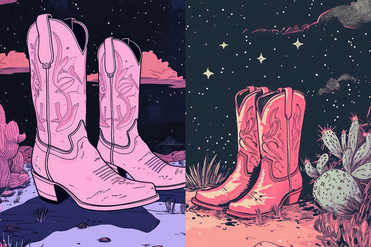 20 Cowgirl Desert Boot Illustrations, a Decorative Illustration by Incomelion (Photo 8 of 9)