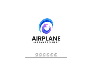 Logo Airplane Gradient Colorful, a Branding & Logo Template by ARIF22GANTENG