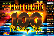 Mega bundle 100 Photoshop Styles, a Layer Style Add-On by DreamColor (Thumbnail 1 of 3)