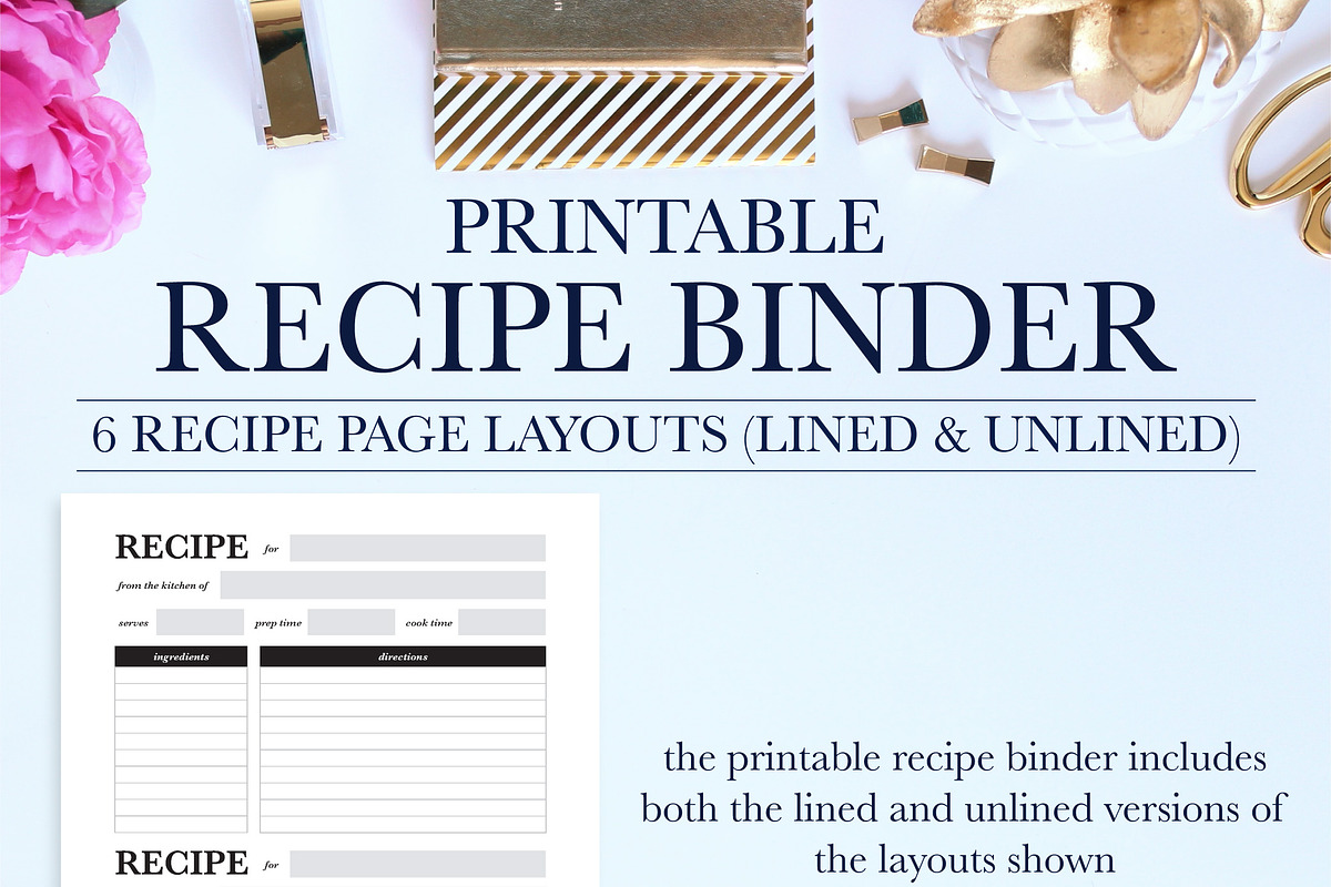 Recipe Binder Printable Kit, a Stationery Template by Jessica Marie Design (Photo 4 of 5)