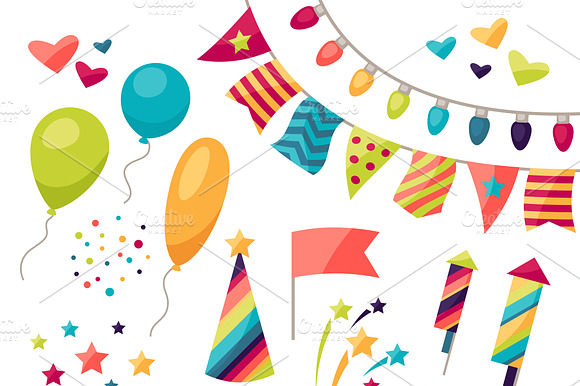 Celebration carnival set of icons preview 2