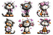 Watercolor Valentine Cat Clipart, an Illustration by Daily.Designs (Thumbnail 4 of 5)