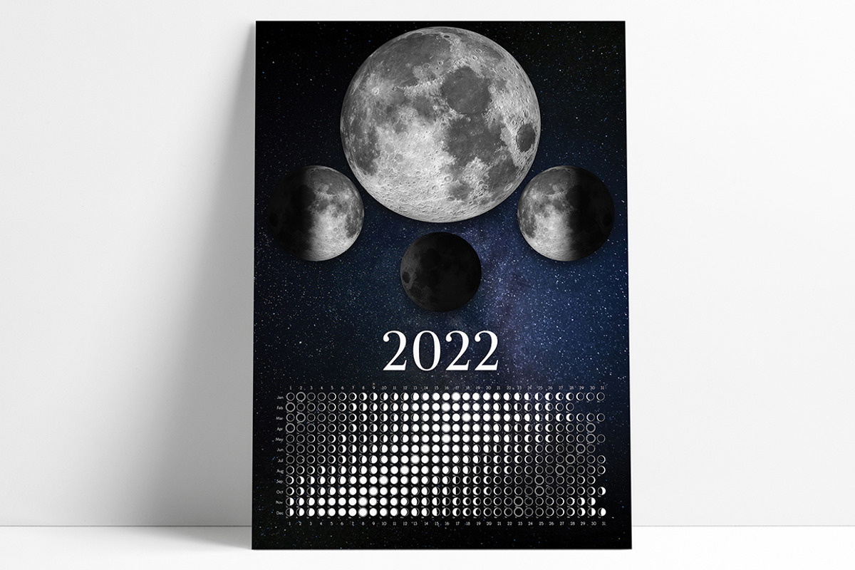Moon Calendar 2022 Real, a Stationery Template by land art (Photo 2 of 4)