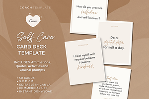 Self Care Cards Template In Canva