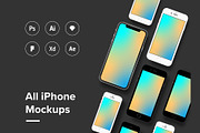All iPhone Mockups, an iPhone Mockup by Kreatif Supply (Thumbnail 1 of 5)