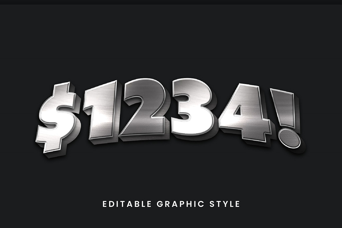 Silver Shiny Metal 3D Text Effect, a Templates & Theme by studiogstock (Photo 2 of 2)