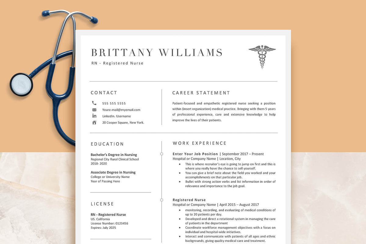 Nurse Resume Template Word, Pages, a Resume Template by VictoriousVita (Photo 1 of 8)