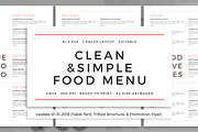 Clean & Simple Food Menu + Update, a Flyer Template by The Good Store (Thumbnail 1 of 11)