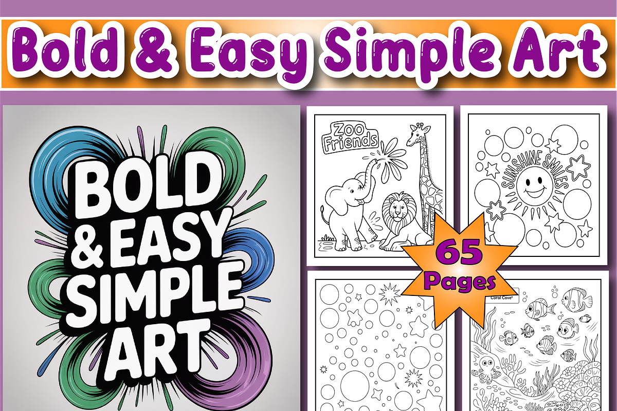 Simple Art Coloring Book for Kids, an Education Illustration by Printable Design Store (Photo 1 of 4)