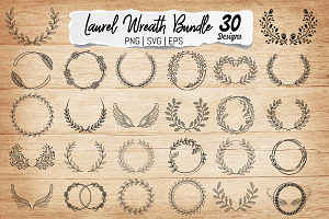 Laurel Wreath SVG PNG Bundle, an Illustration by Actual Pixel