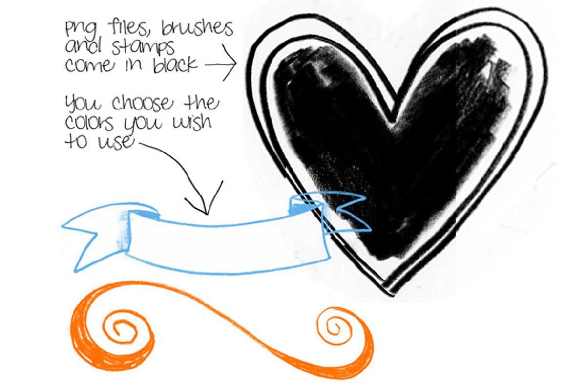 Chalkboard Doodles. Clipart/Brushes, an Illustration by Colors on Paper (Photo 3 of 3)