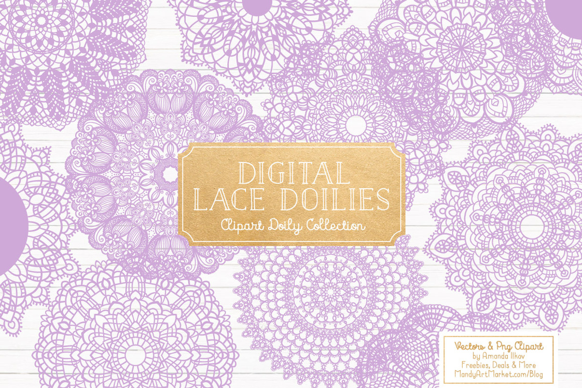 Lavender Doily Lace Clipart, an Illustration by Amanda Ilkov (Photo 1 of 4)