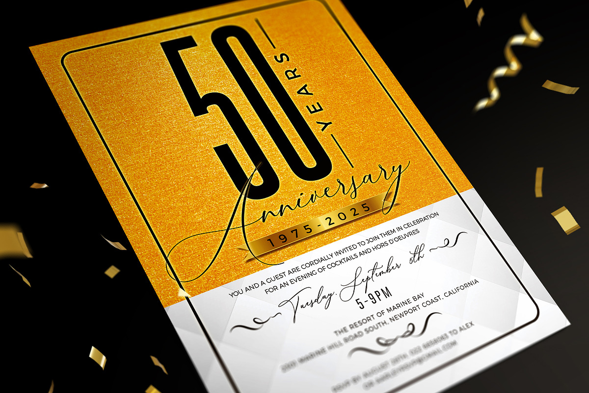 Gold Anniversary Invitation, a Flyer Template by Aarley Kaiven (Photo 1 of 3)