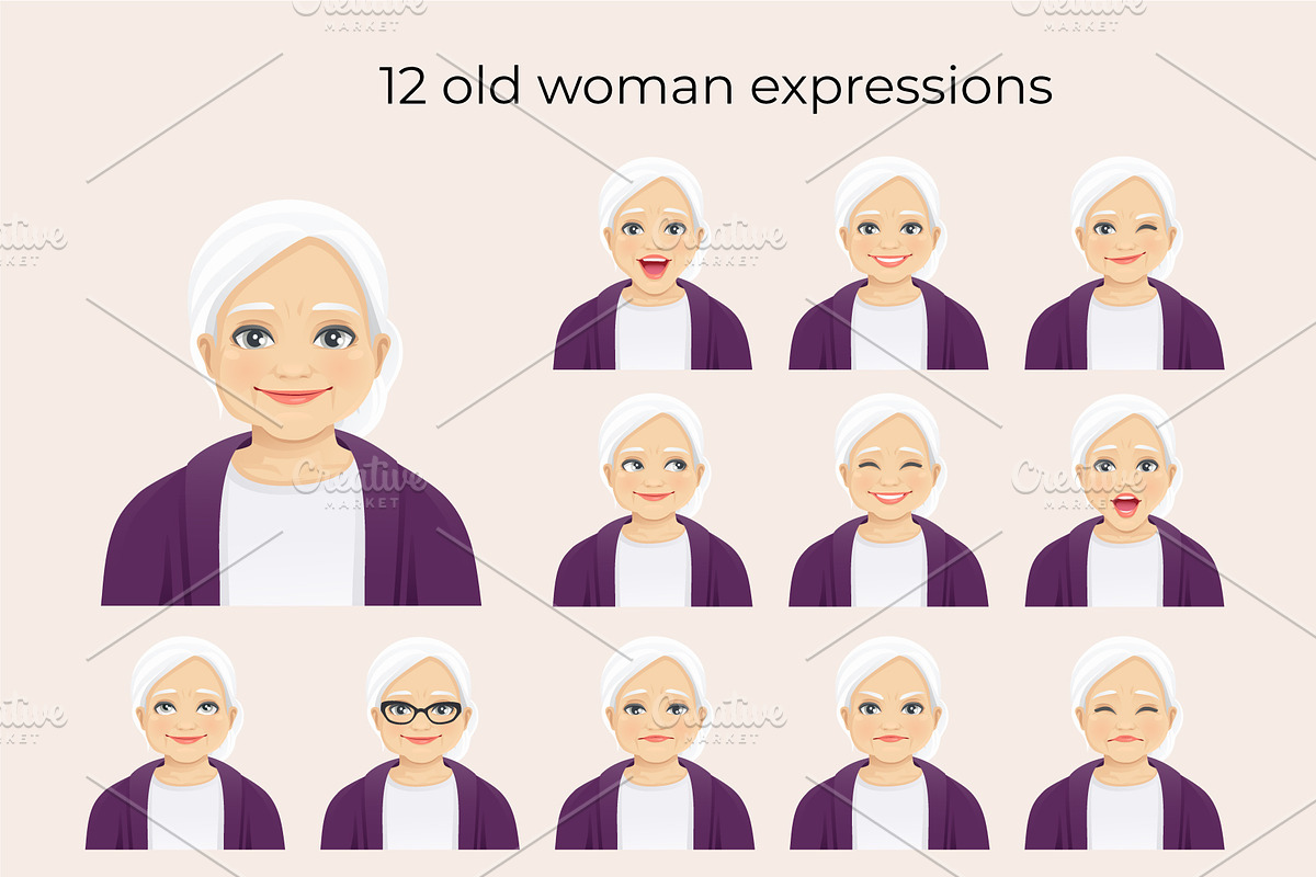 Senior man and woman bundle, a Person Illustration by Volha Hlinskaya (Photo 2 of 5)