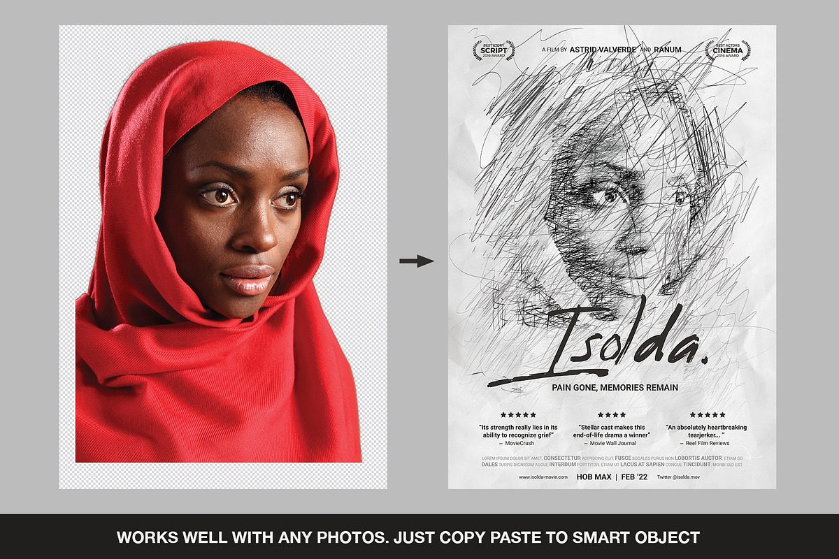 SCRIBBLE Movie Poster Template, a Flyer Template by Bornx Design (Photo 3 of 7)