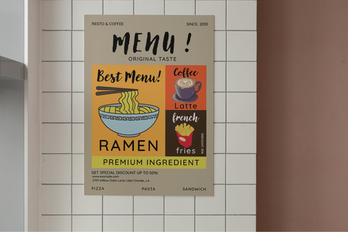 Restaurant Menu Brochure Template preview 2