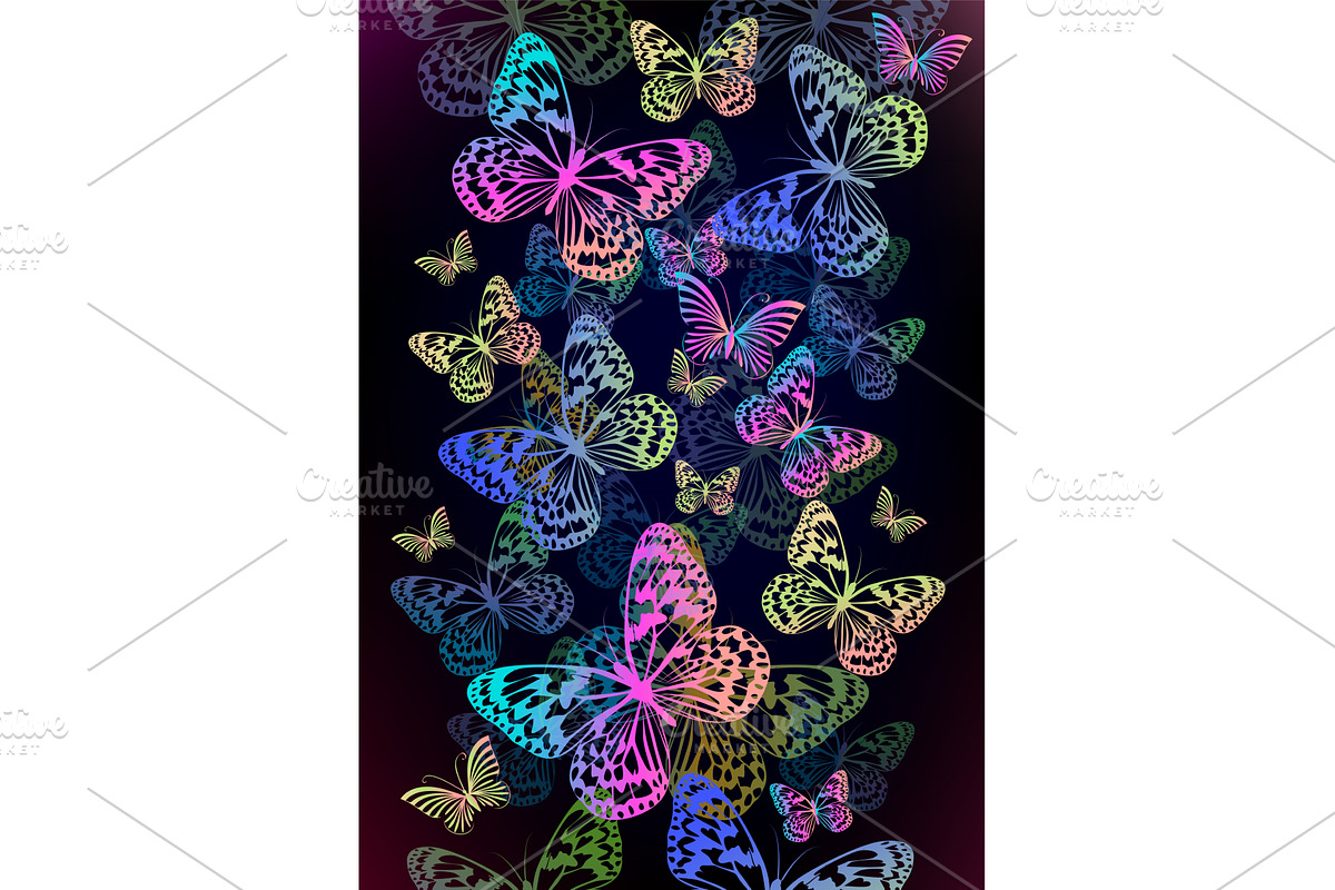 Background with gradient butterflies, an Animal Illustration by Nenahliadava Design