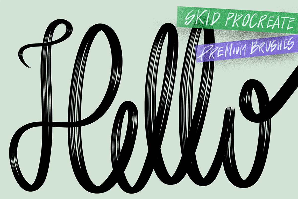 Skid Procreate lettering brushes, a Brush Add-On by YokoBlue (Photo 1 of 16)
