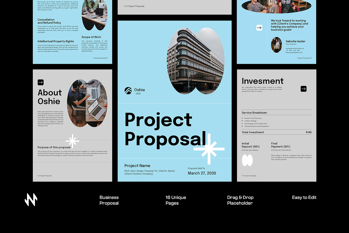 Blue Project Proposal, a Stationery Template by Neermana (Photo 1 of 10)