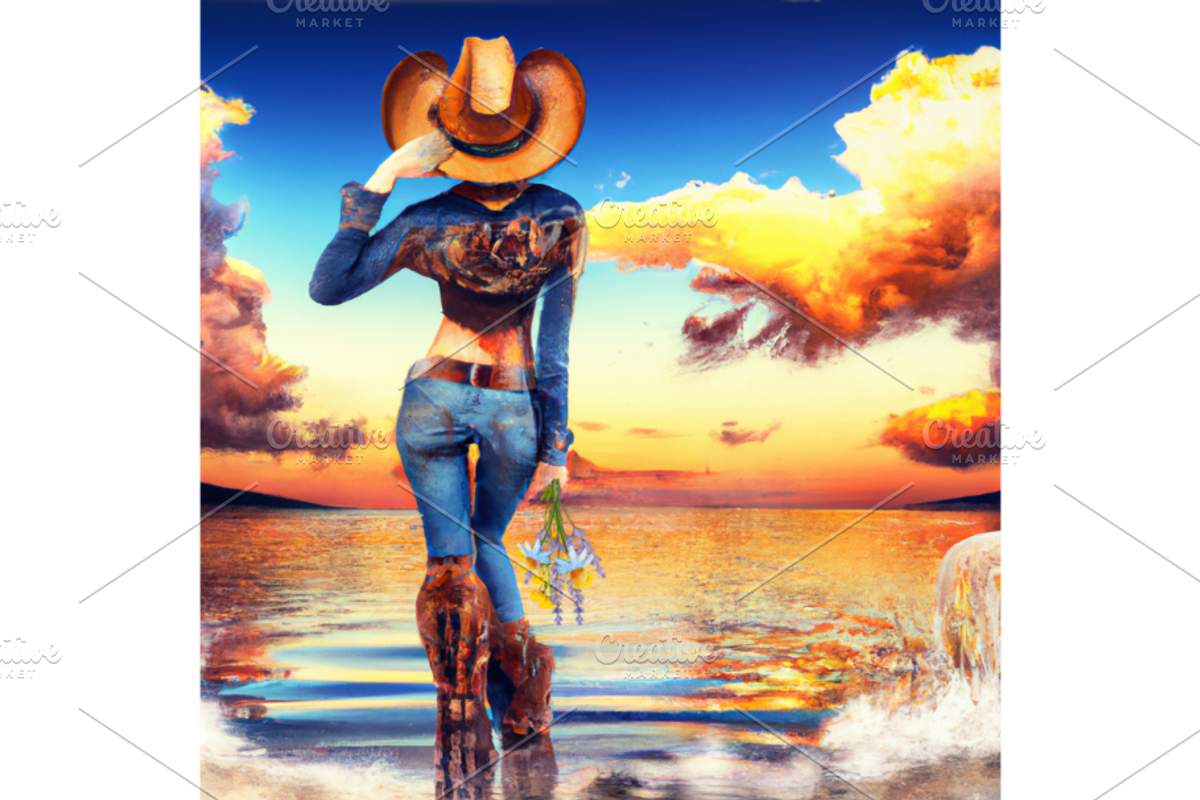 Art, Cowgirl, Watercolor, a Poster Template by Boho Pixel Dust (Photo 1 of 6)