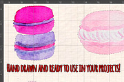 35 Yummy French Macarons Watercolor, a Food Illustration by Violet LeBeaux (Thumbnail 3 of 3)